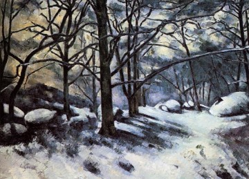  nieve Pintura Art%C3%ADstica - Nieve derritiéndose Fontainbleau Paul Cezanne